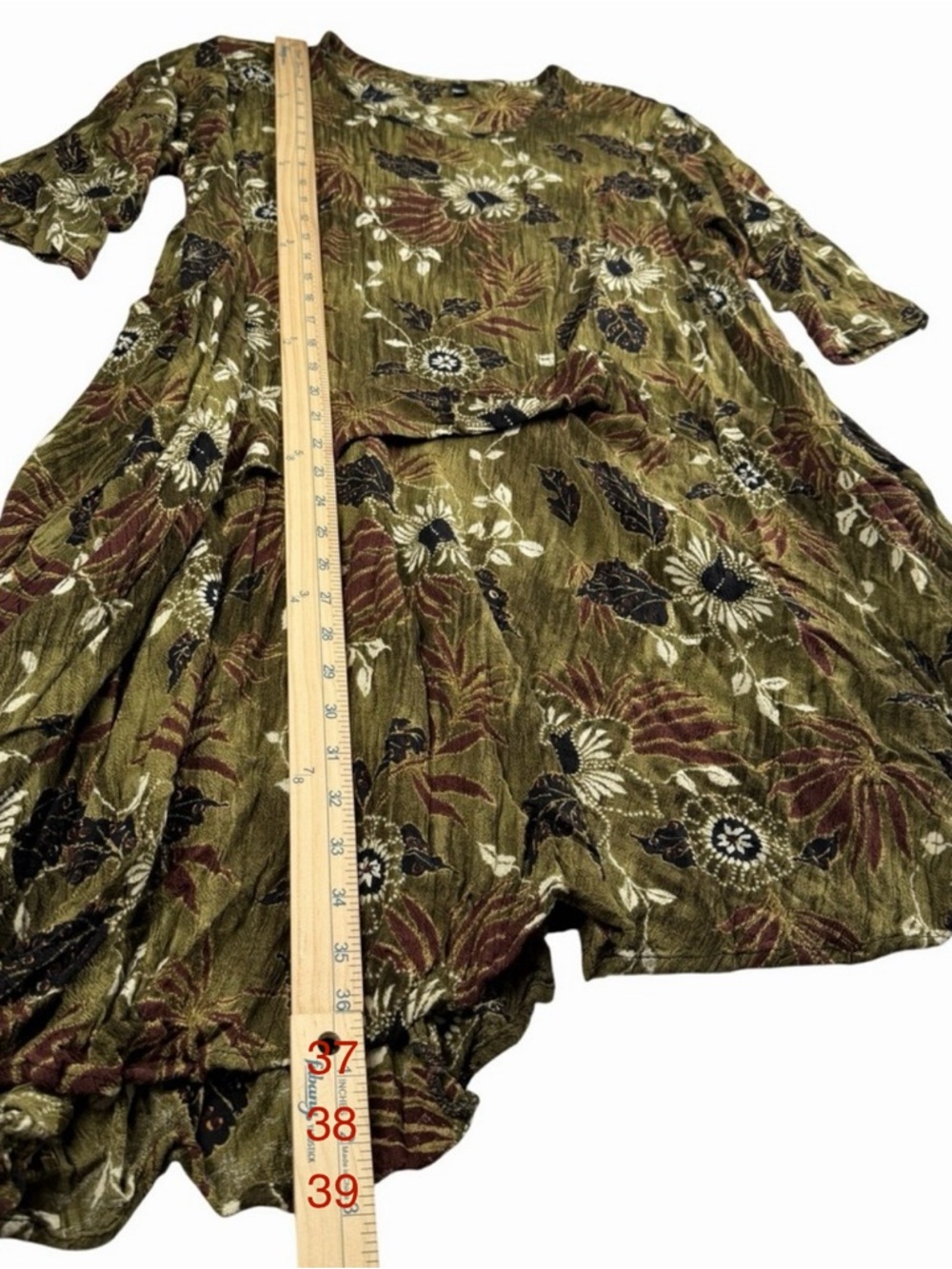 Dress to Kill Women's Tropical Print Asymmetrical Dress Green OS - Picture 5 of 10
